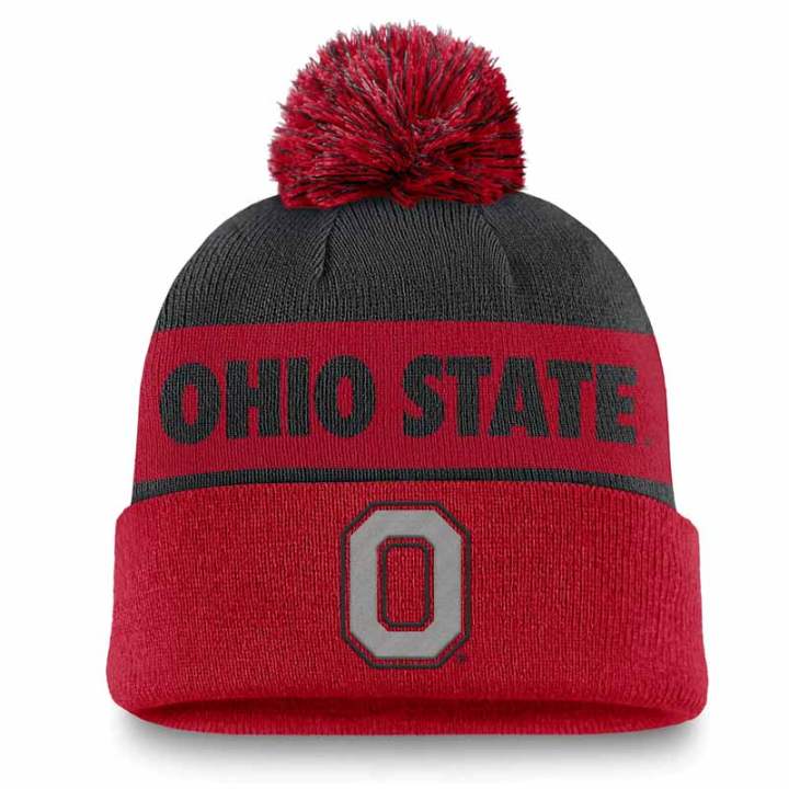 Nike Nike Ohio State Buckeyes Primetime Peak Men's Nike College Cuffed Pom Beanie