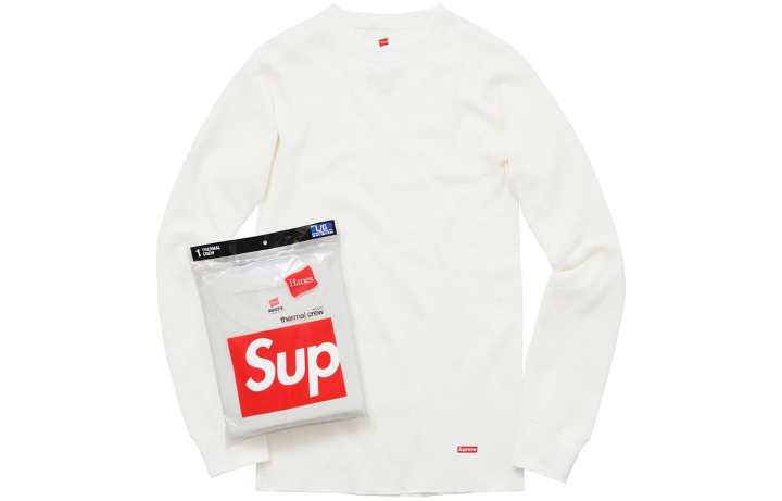 Supreme Supreme Hanes Thermal Crew 1 Pack Natural