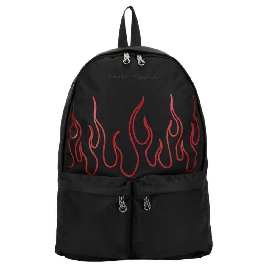 Vision Of Super Polyester Backpack Regular Men's Black & Red
