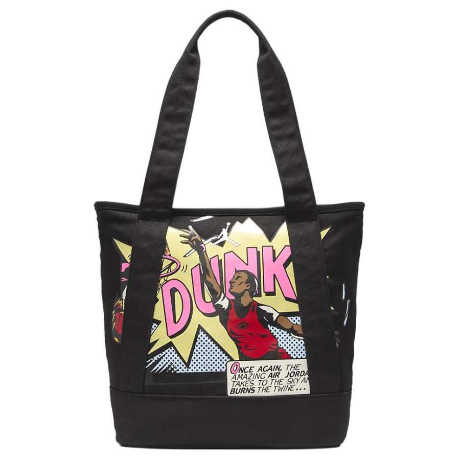 Jordan Jordan Cotton Tote Bag, Shopping Bag, Shoulder Bag, Handbag Unisex Black