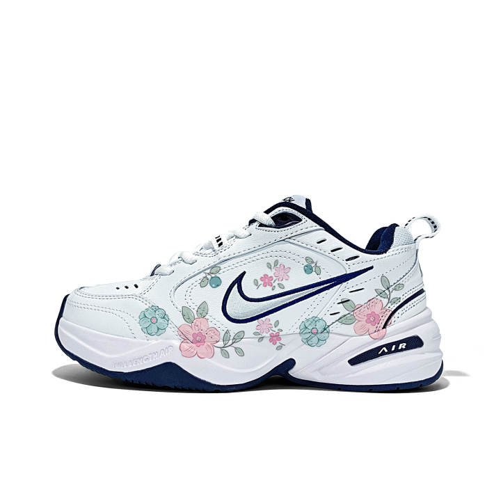 Nike Nike Air Monarch 4 White Navy Textile, Synthetic Leather, Split Cow Leather Floral
