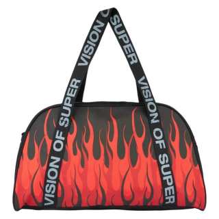 Vision Of Super Polyester Gym Bag Large Men's Black & Red