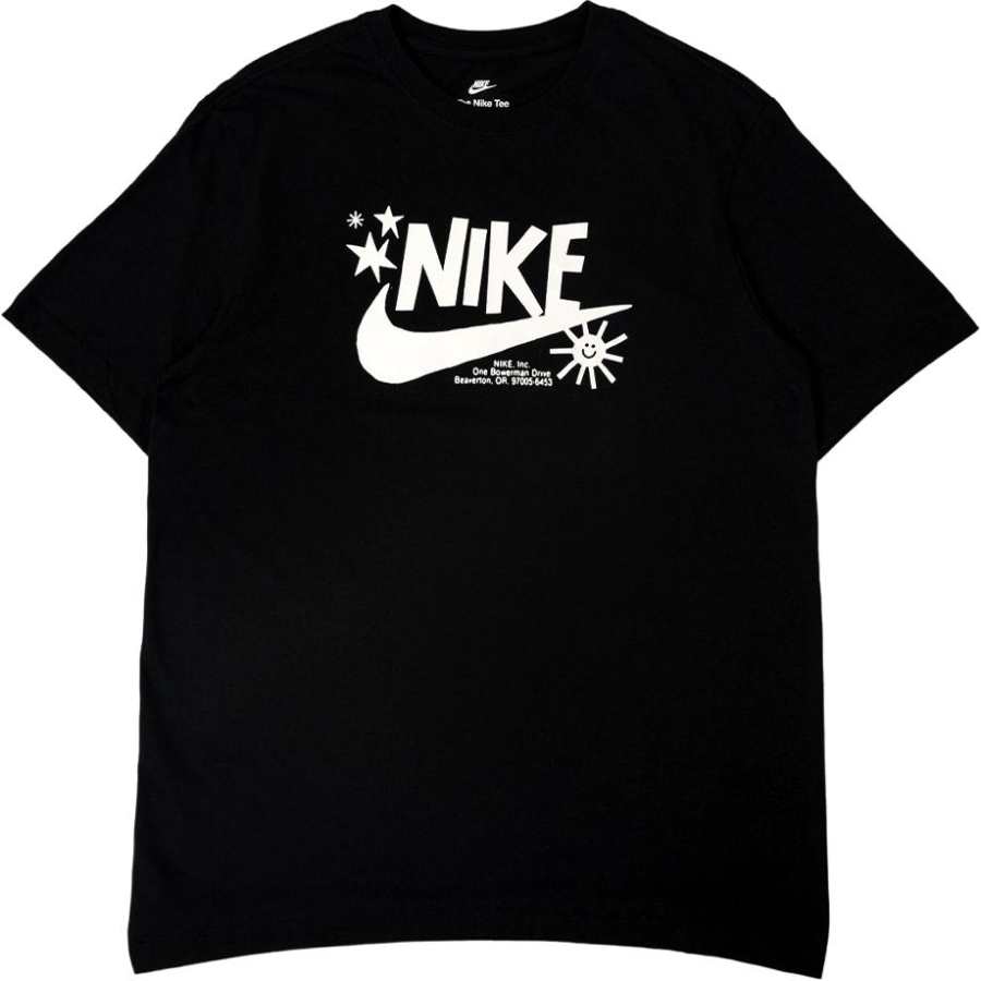 Nike Nike T Shirts Men's Black Crew Neck Moderate Straight Fit