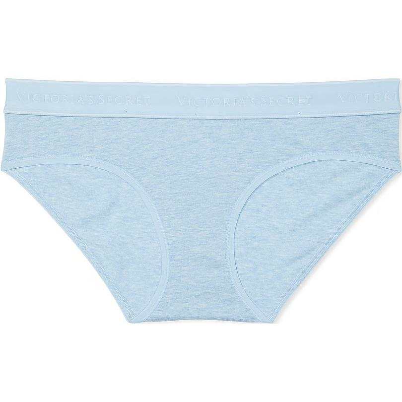Victoria's Secret Cotton Logo Cotton Hiphugger Panty/Heather Light Blue Underpants Women's 1 Pack Blue