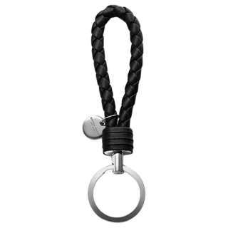 Bottega Veneta Sheepskin Keychains Unisex Black