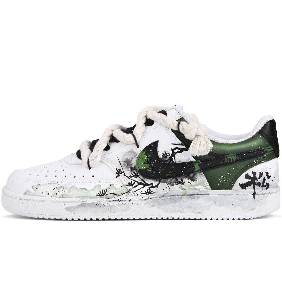 Nike Nike Court Vision 1 Mitsuki Matsukaze Slip Resistant Abrasion Resistant Low top Skateboard Shoes Men's White Green