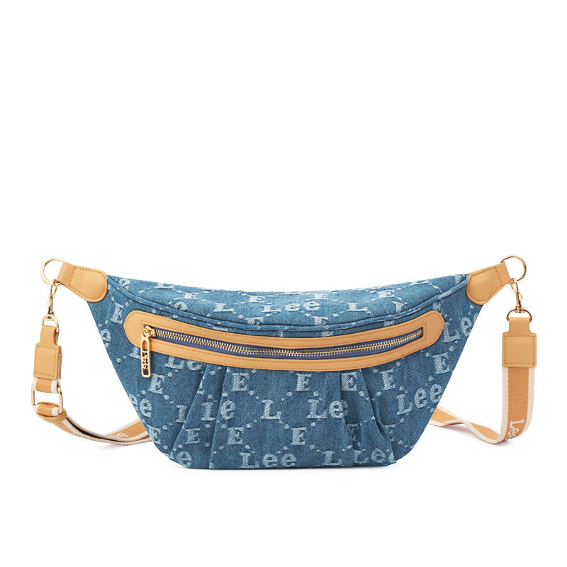 Lee Lee Fabric Crossbody Bags Medium Unisex Denim Blue