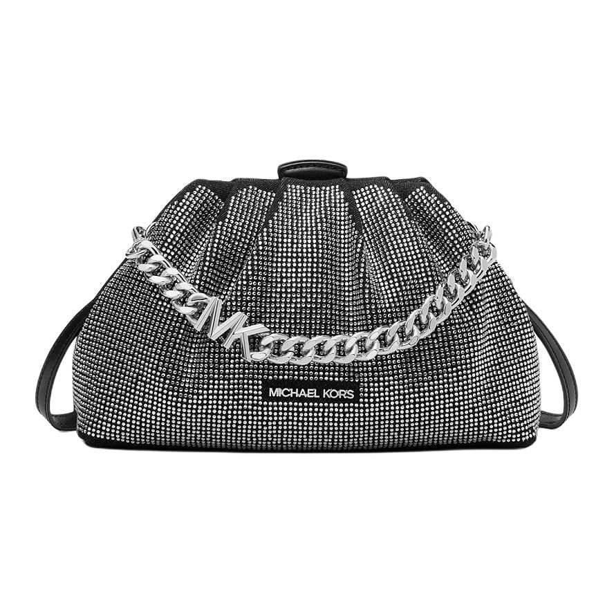MICHAEL KORS Nola Cotton Shoulder Bag, Crossbody Bag, Handbag Small Women's Black