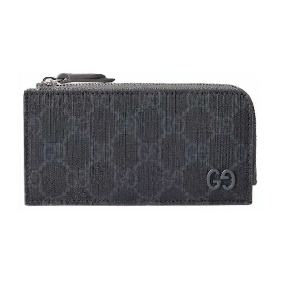 GUCCI Upreme Canvas Card Holder Unisex Dark Gray