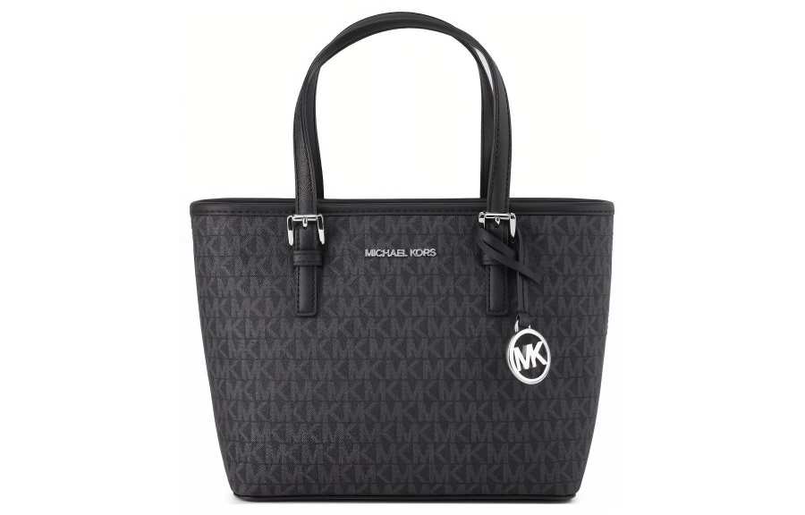 MICHAEL KORS Jet Set PVC Tote Bag, Shopping Bag, Handbag Mini Women's Black