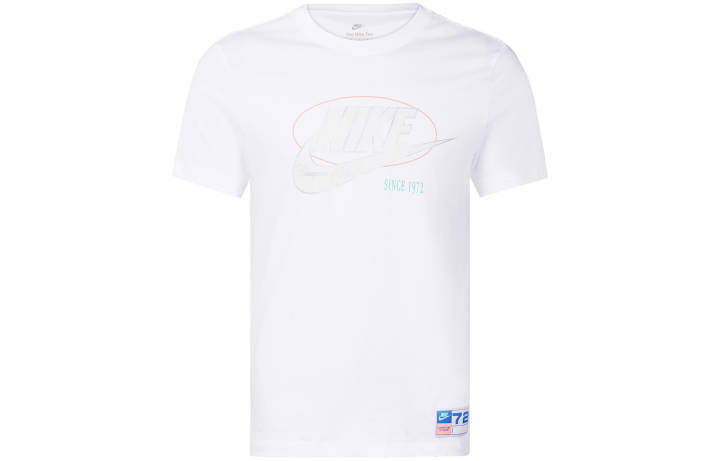 Nike Nike T Shirts Men's White Crew Neck Moderate Straight Fit