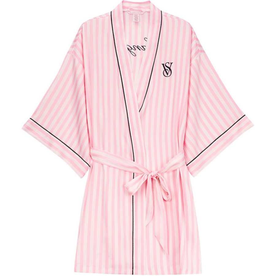 Victoria's Secret Sleep Robe Women's Pink Stripes