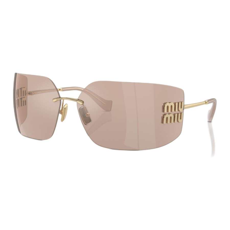 MIU MIU Irregular Shape Sunglasses Women's Gold