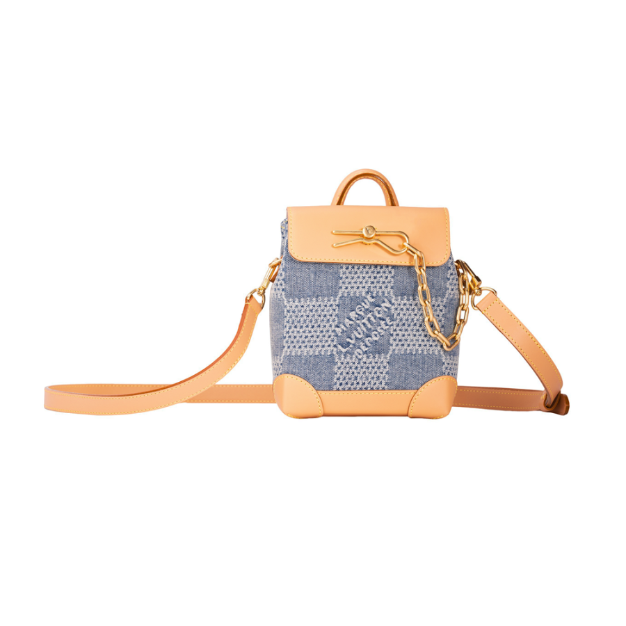 LOUIS VUITTON Denim With Leather Crossbody Bag, Shoulder Bag Men's