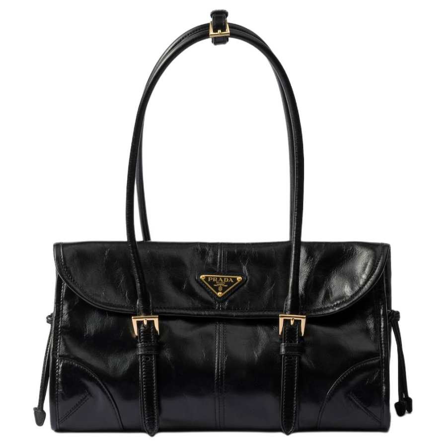 PRADA PRADA Leather Handbag, Shoulder Bag Medium Women's Black