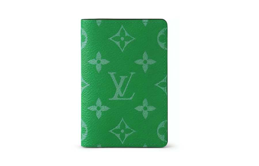 LOUIS VUITTON Leather Passport Holder, Wallet Women's Green