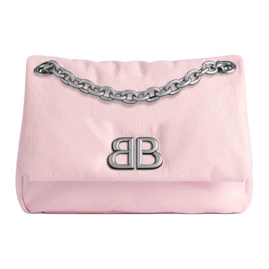 Balenciaga Fine Grained Cow Leather Handbag, Shoulder Bag Mini Women's Petal Pink