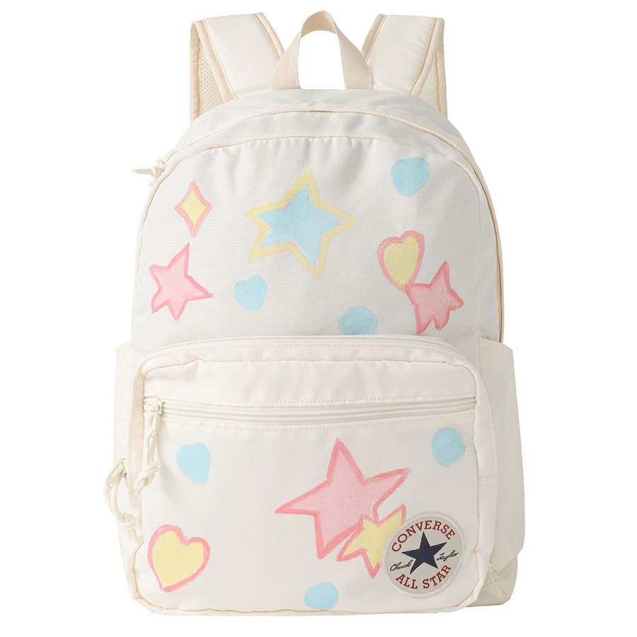 Converse Converse Polyester Hand Drawn Backpack Medium Unisex White/Blue/Pink/Yellow