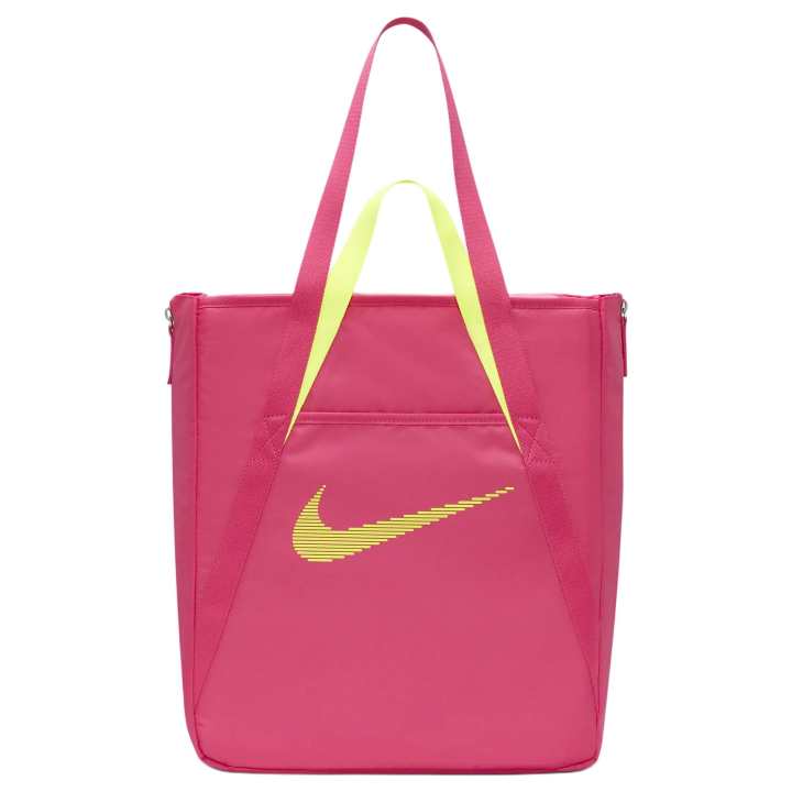 Nike Nike Polyester Tote Bag, Shopping Bag, Shoulder Bag, Handbag Unisex China Aster Pink With Neon