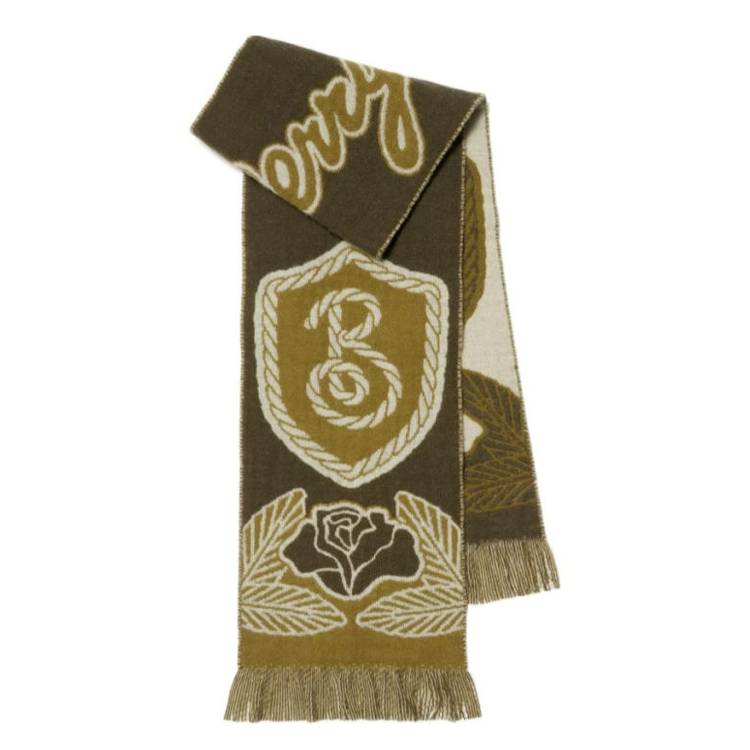 Burberry Burberry B Shield Fringed Scarf