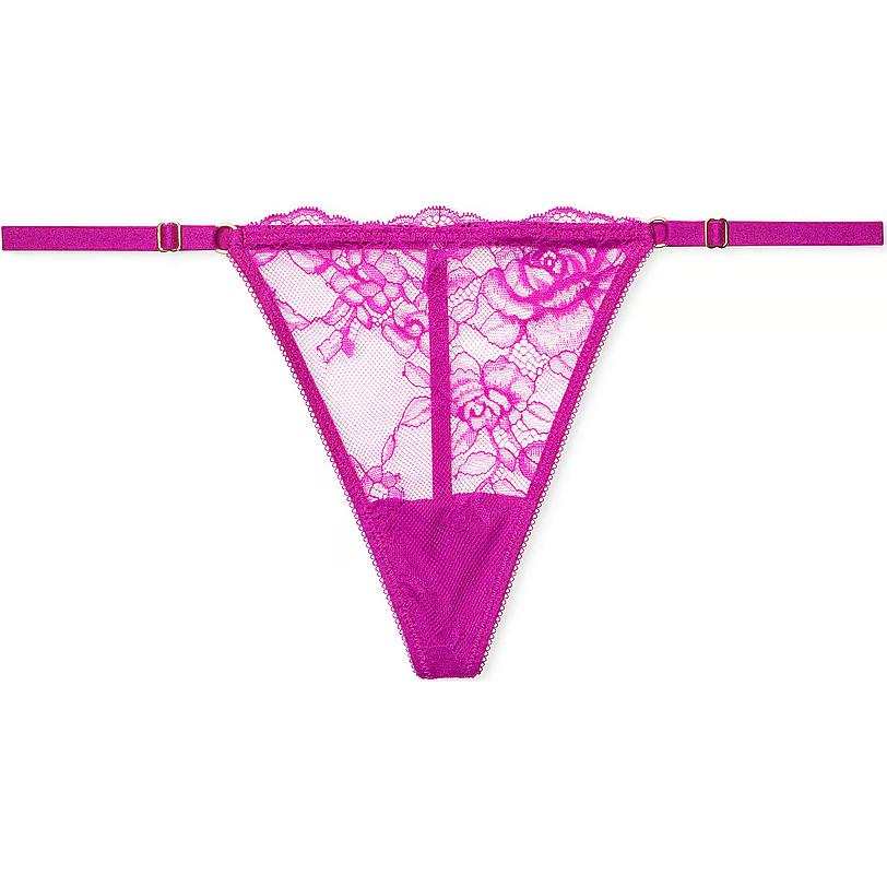 Victoria's Secret Very Sexy V Hardware Adjustable V String Panty/OP Thong Women's 1 Pack Pink
