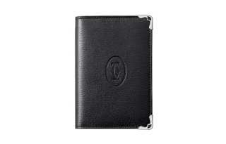 CARTIER Must De Cartier Calfskin Card Holder Women's Black
