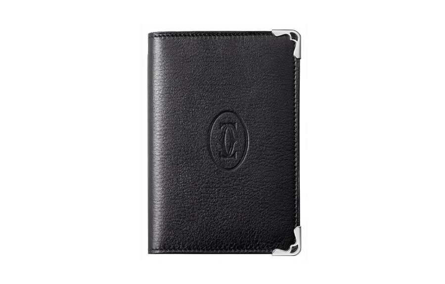 CARTIER Must De Cartier Calfskin Card Holder Women's Black