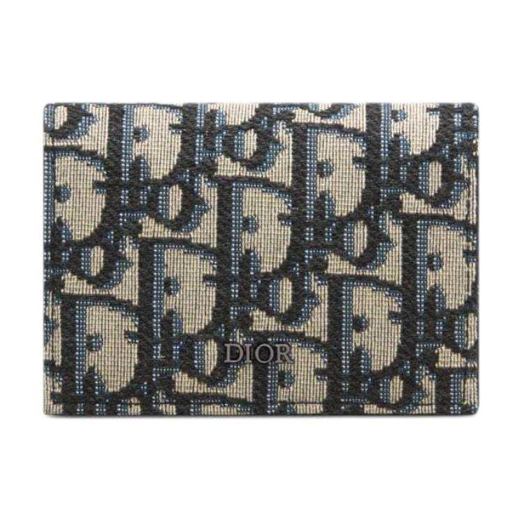 DIOR DIOR Jacquard Wallet Unisex Beige & Black