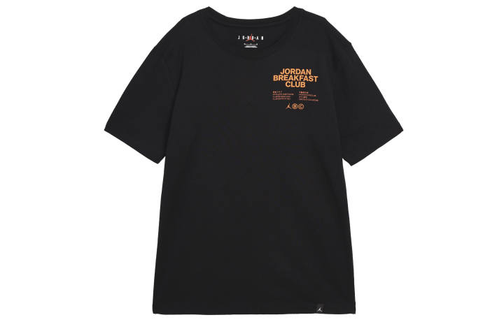 Jordan Jordan Breakfast Club T Shirts Men's Black Crew Neck Moderate Straight Fit