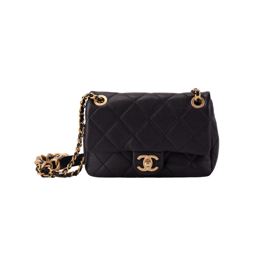 CHANEL Calfskin Crossbody Bags Mini Unisex Black