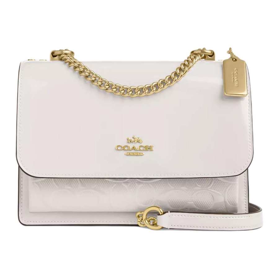 COACH Klare Patent Leather With Smooth Leather Crossbody Bag, Shoulder Bag Medium Women's Chalk