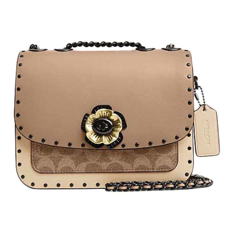 COACH Madison Cow Leather With Artificial Leather Crossbody Bag, Shoulder Bag Small Women's Taupe