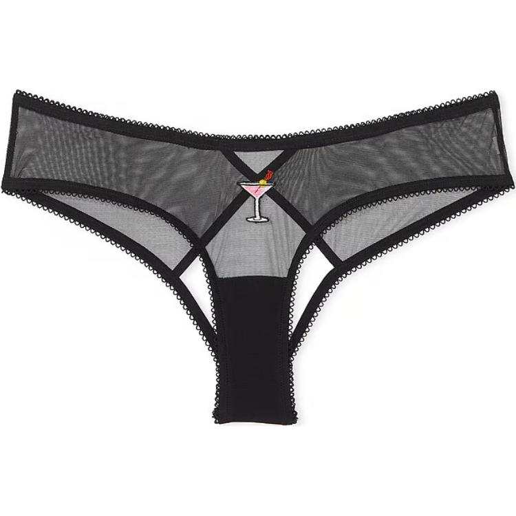 Victoria's Secret Very Sexy Strappy Hardware Cheeky Panty/Black Briefs Women's 1 Pack Black
