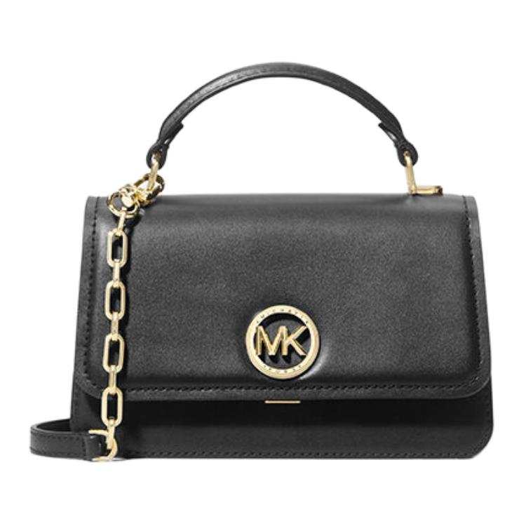 MICHAEL KORS Delancey Leather Shoulder Bag, Crossbody Bag Small Women's Black