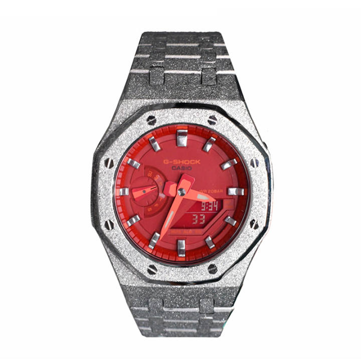 CASIO CASIO Men Liquid Crystal/Analog Dual Display Series 44mm Red Watch