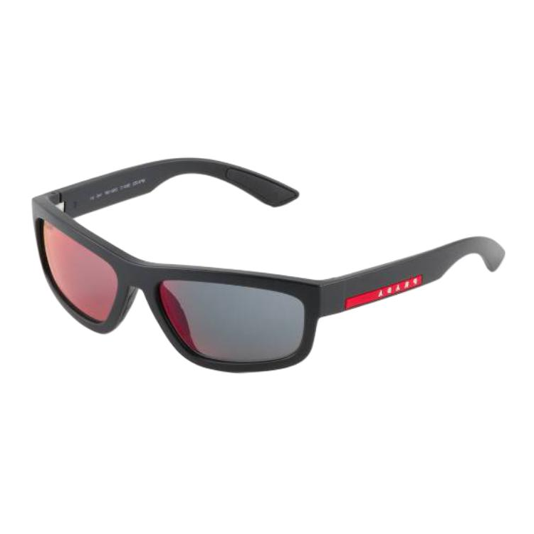 PRADA PRADA Rectangular Sunglasses Men's Rubber Black