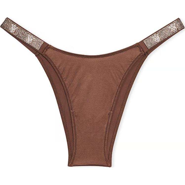 Victoria's Secret Very Sexy Double Shine Strap Lace Brazilian Panty/Mousse Briefs Women's 1 Pack Mousse