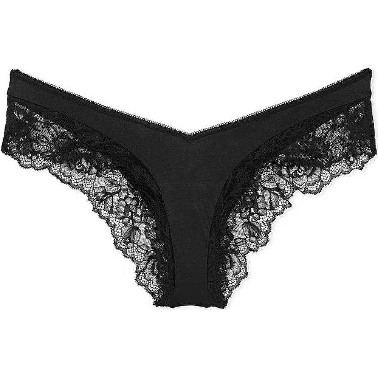 Victoria's Secret Very Sexy Strappy Hardware Cheeky Panty/Black Briefs Women's 1 Pack Black