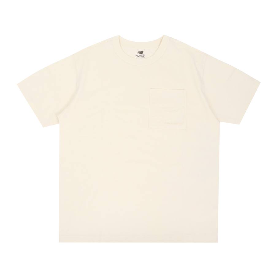 New Balance New Balance T Shirts Men's White Crew Neck Moderate Straight Fit