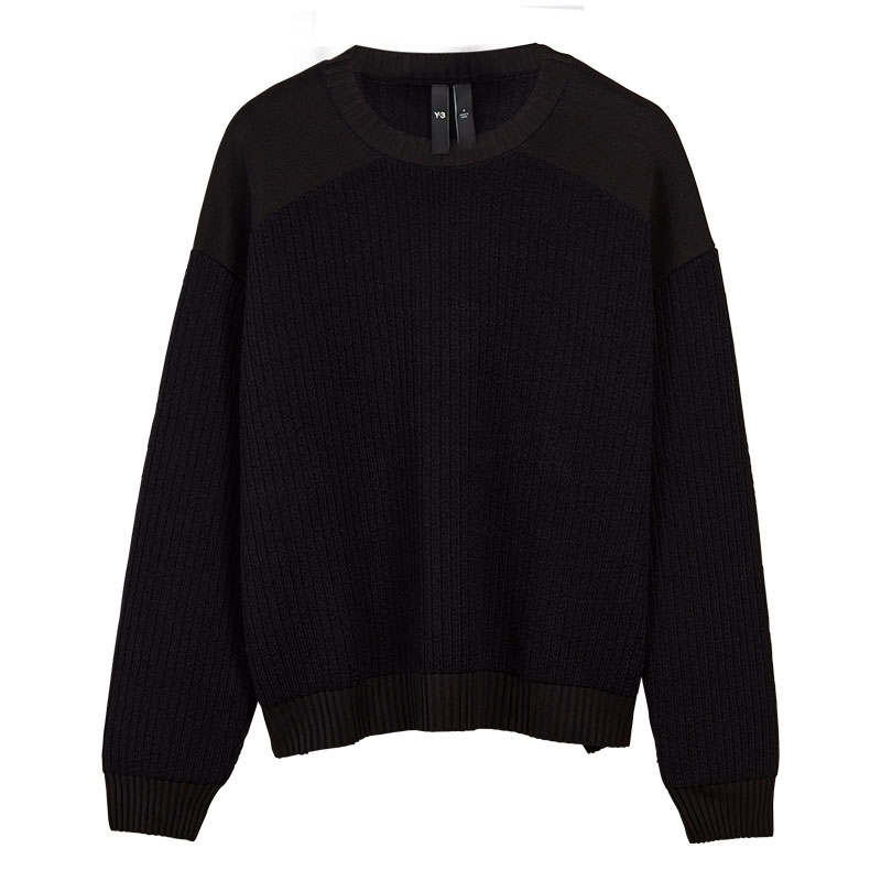 Y-3 Y 3 Knitwear Men's Black Crew Neck Moderate