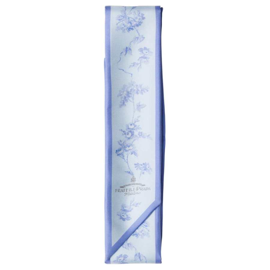 PRADA PRADA Patterned Print Silk Scarves Women's Blue