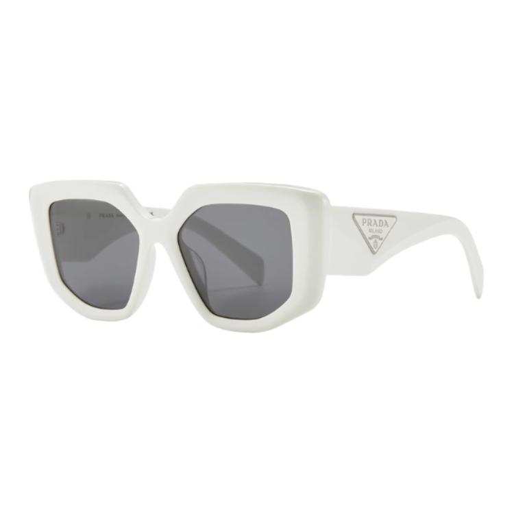 PRADA PRADA Plate Irregular Shape Sunglasses Women's Black