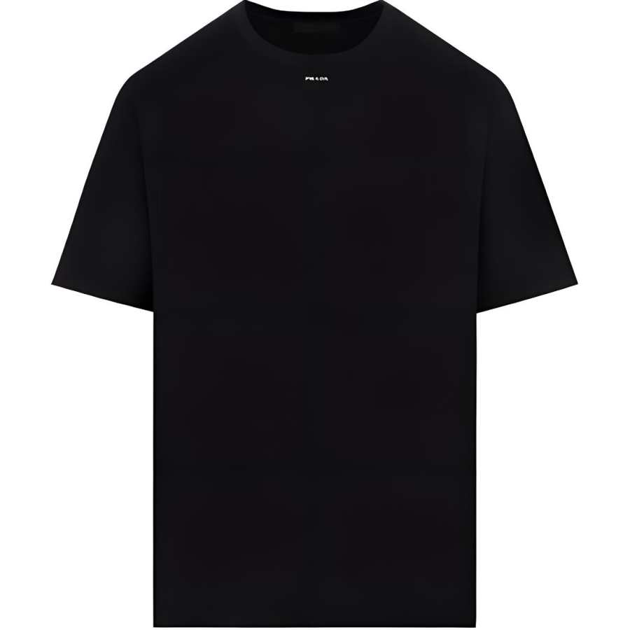 PRADA T Shirts Men's Black Crew Neck Moderate Straight Fit