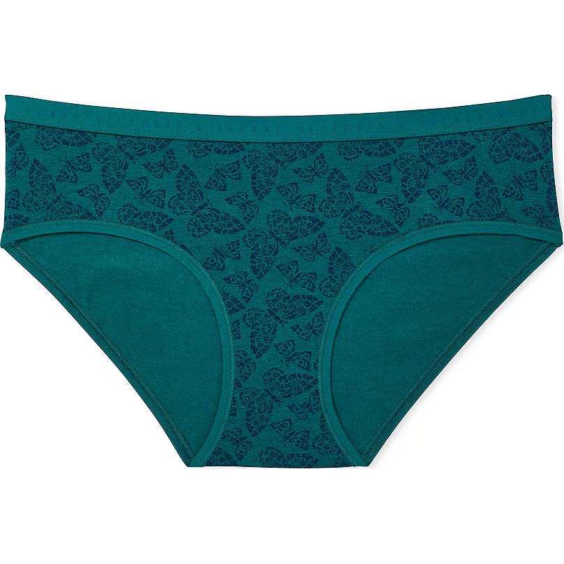 Victoria's Secret Stretch Cotton Hiphugger Panty/Stormy Teal Underpants Women's 1 Pack Green Print