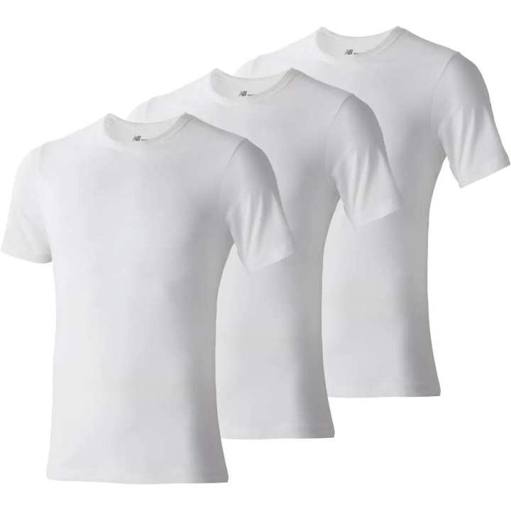 New Balance New Balance T Shirts Men's 3 Pack White Crew Neck Moderate Straight Fit