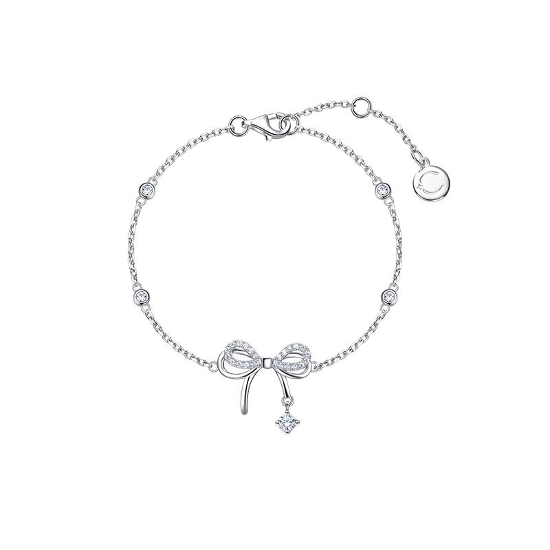 FANCI Lively Bowknot Collection 925 Sterling Silver Spliced Chain Women's