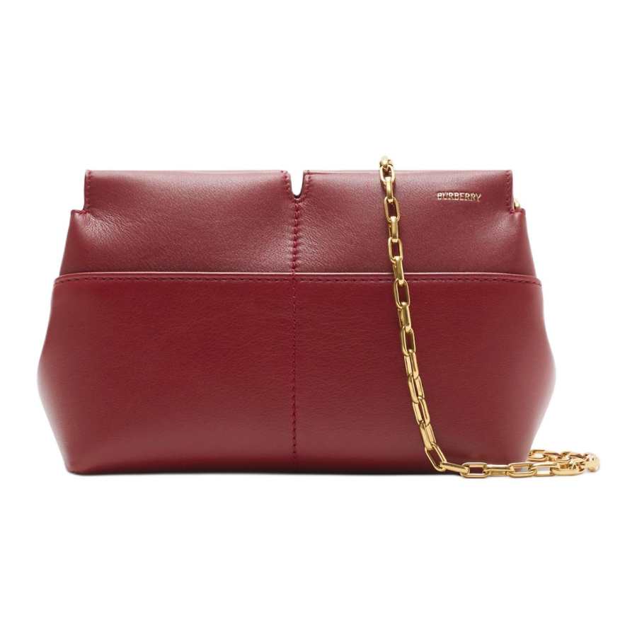 Burberry Smooth Calfskin One Shoulder Crossbody Clutch Women's Red