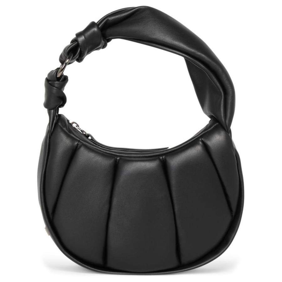 TUMI Leather Handbag, Shoulder Bag, Crossbody Bag Small Women's Black Cream Puff Color