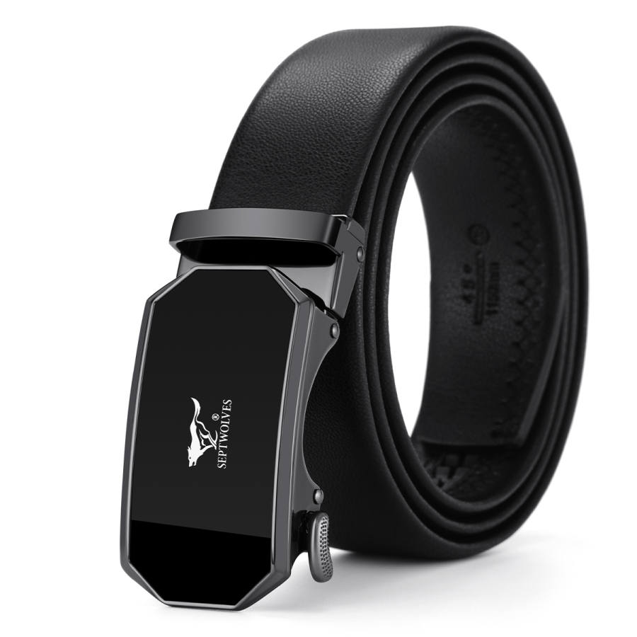 SEPTWOLVES SEPTWOLVES Automatic Buckle Cow Leather Belts Men's Width 3.5cm Box