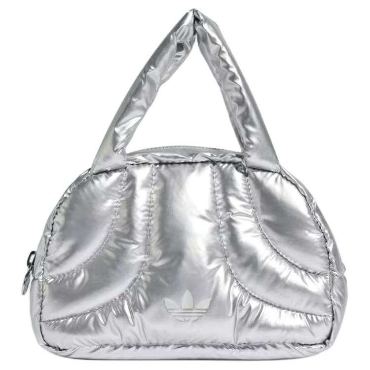 Adidas Originals Polyurethane Bowling Bag, Handbag Mini Women's Silver